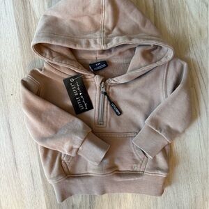 LITTLE BIPSY QUARTER ZIP HOODIE TAN BABY INFANT NEW